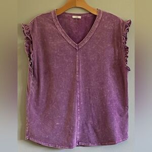 J. Her Mineral Washed Purple Tee Size Medium